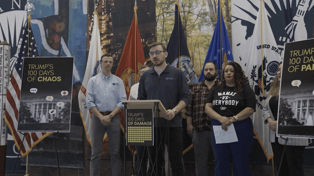 Today, a number of organizations representing a wide variety of causes and communities came together to spotlight the real-world harm Michiganders have endured during President Donald Trump’s first 100 days in office. Speakers detailed how federal policies have undercut rural infrastructure, stoked fear in immigrant families, eroded constitutional rights, weakened environmental safeguards, and dismantled workplace safety. 